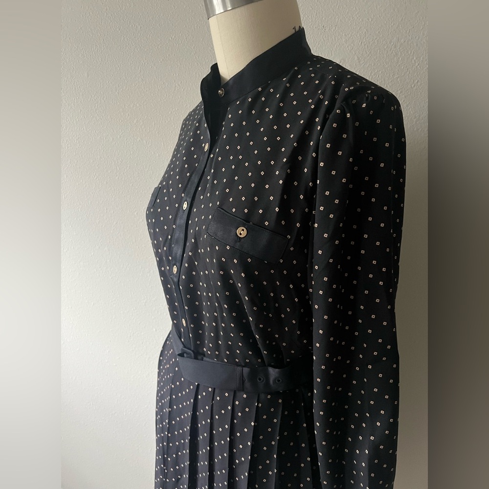 Ann Taylor Black and White Polka Dot Long Sleeve Dress - Picture 7 of 14